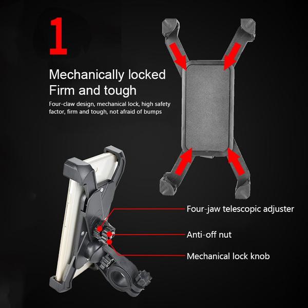 Bike Phone Mount Anti Shake And Stable Cradle Clamp With 360 Rotation - LootFaat