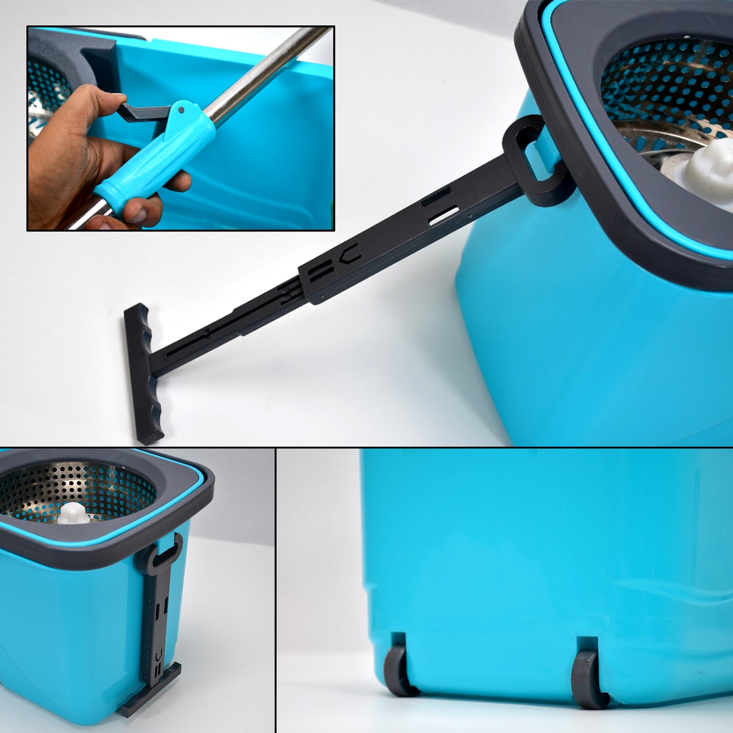 Quick Spin Mop Plastic Spin Bucket Floor Cleaning Easy Wheels Big Bucket Floor Cleaning Mop With Bucket - LootFaat