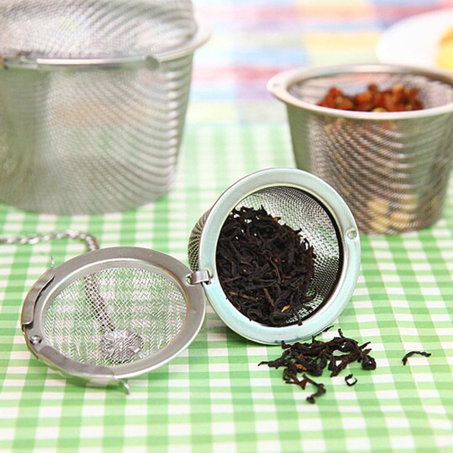Stainless Steel Spice Tea Filter Herbs Locking Infuser Mesh Ball - LootFaat