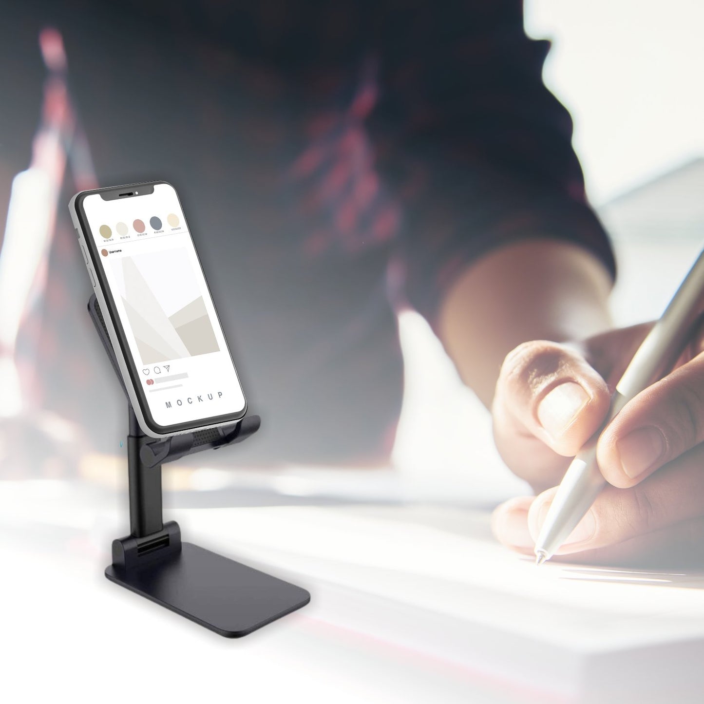 Foldable Mobile Stand With Angle Adjustable Desktop Table Mobile Holder - LootFaat