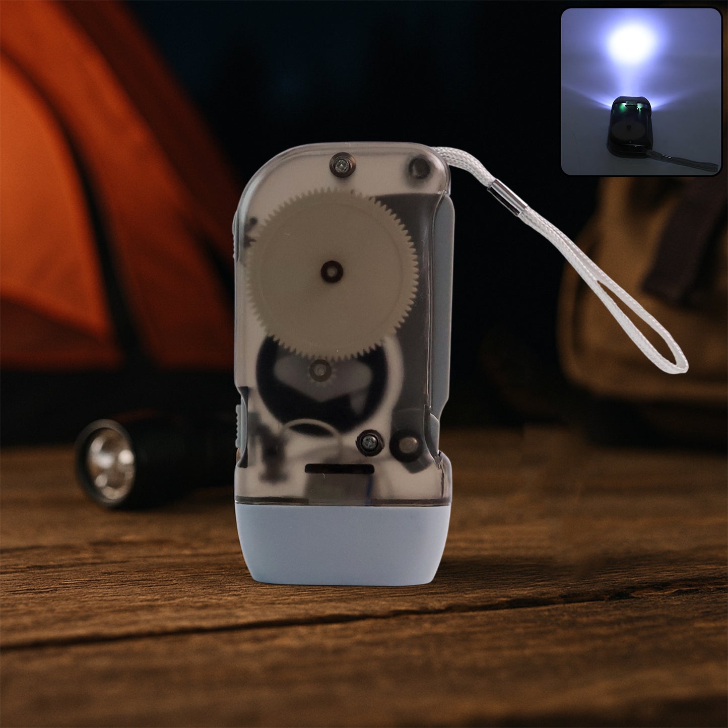 Hand Crank Flashlight - 3 LED Dynamo Torch, Battery-Free Emergency Light