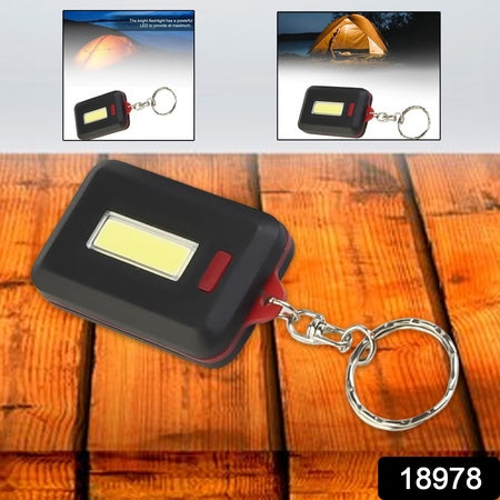 Led Keychain Cob Light With Hook Loop Sticker. 3 Light Modes (1 Pc Battery Not Included) - LootFaat
