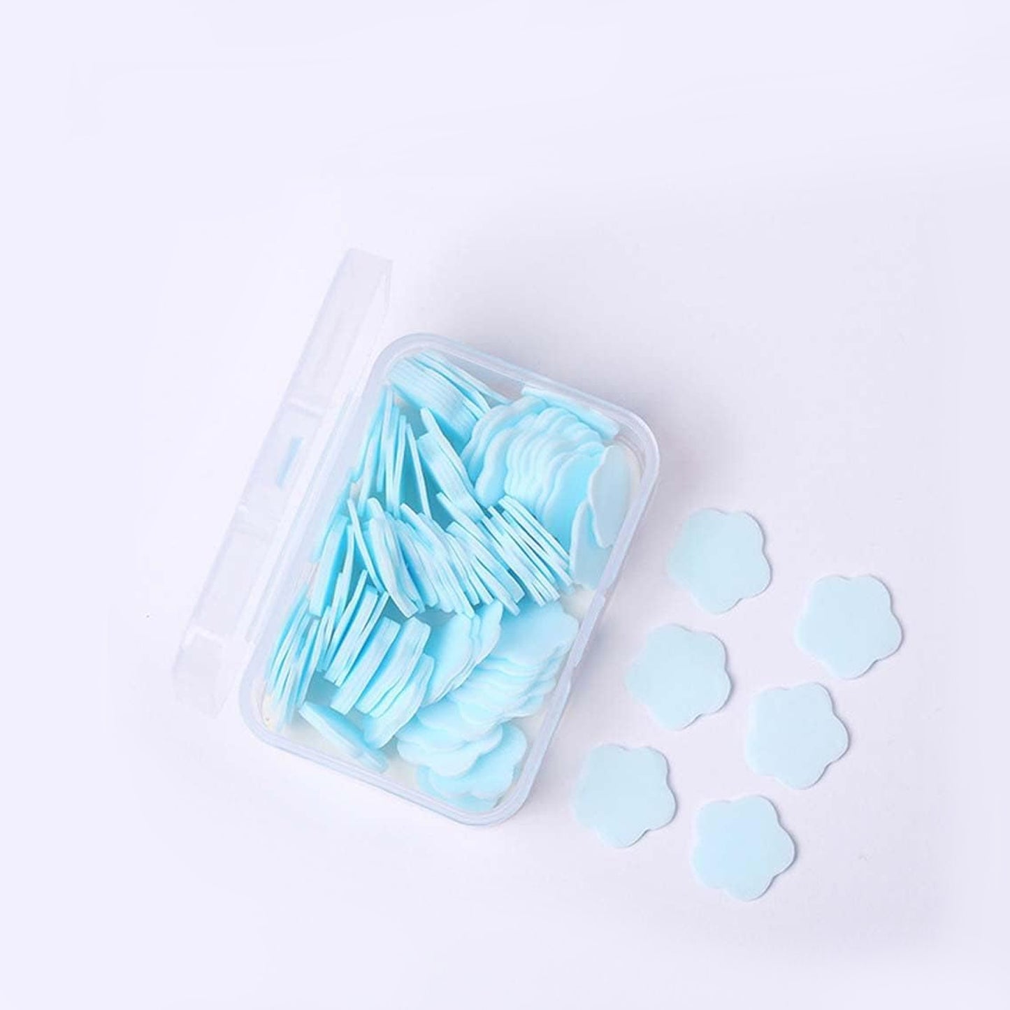 Mini Portable Travel Soap Paper Sheets Flower Shape (100 Pcs Set Approx Mix Color) - LootFaat