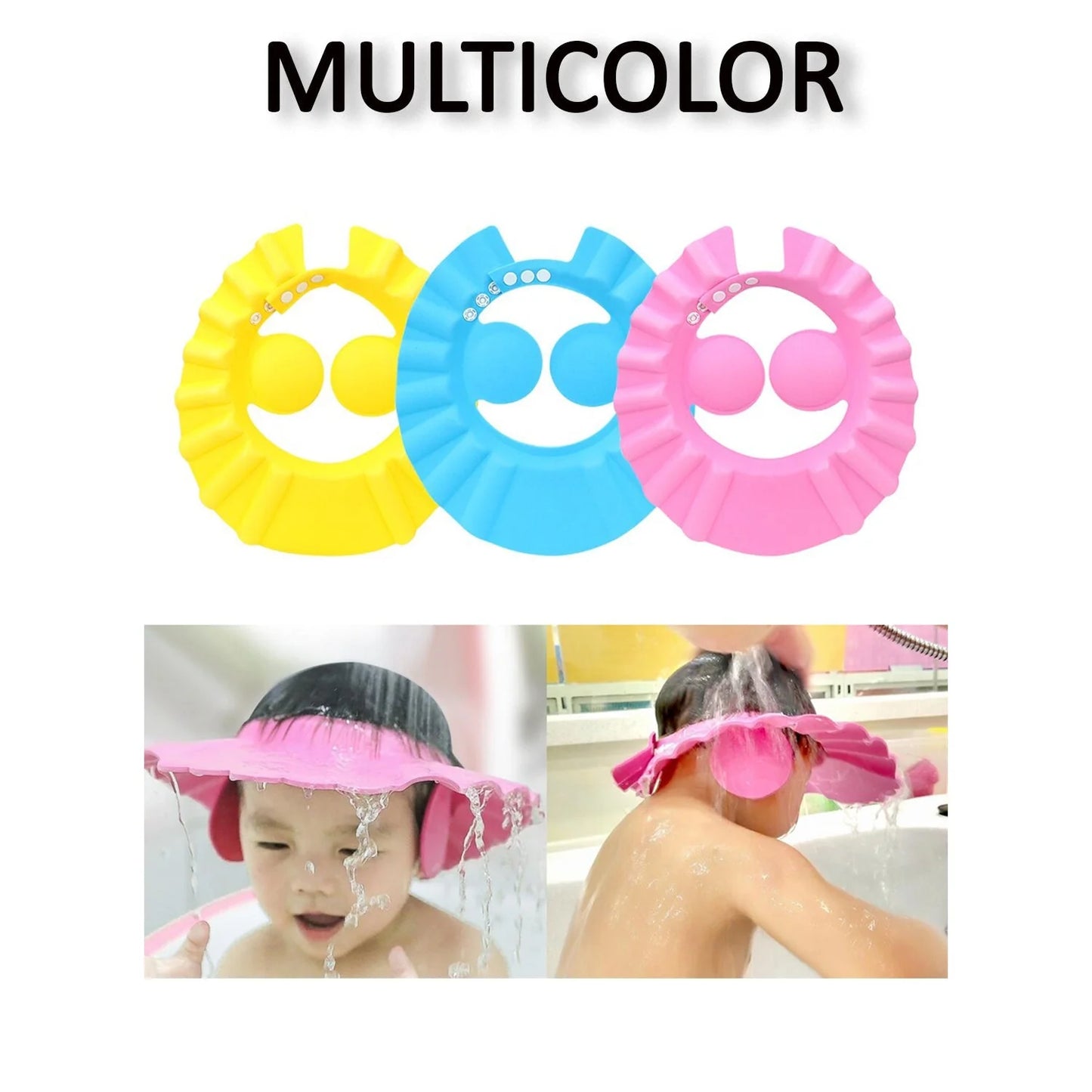 Adjustable Safe Soft Bathing Baby Shower Hair Wash Cap For Children Baby Bath Cap Shower Protection For Eyes And Ear - LootFaat