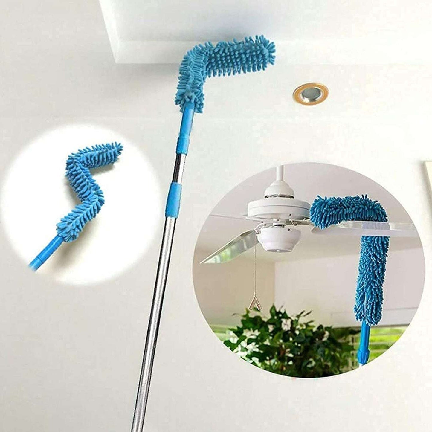 Long Handle Dust Cleaning Brush Adjustable Microfiber Dust Brush Foldable Home Appliances Ceiling Cleaner Latest Home Improvement Products - LootFaat