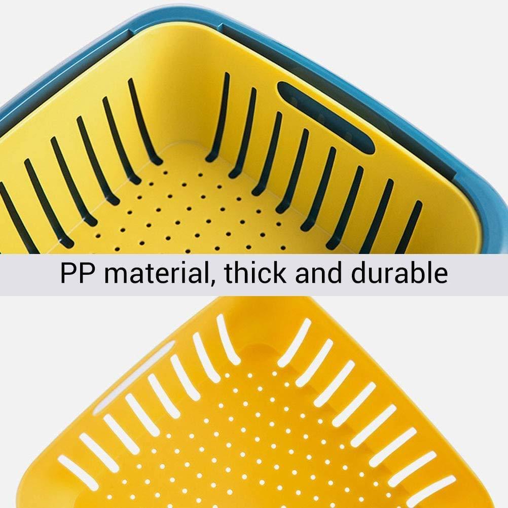 Double Layer Food Drainer Washing Basket With Collapsible Strainers Colander - LootFaat