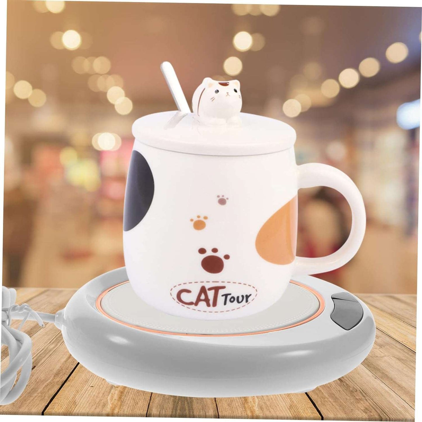 Usb Warm Coaster Heated Coffee Mug Portable Office Desk Portable Cup Heater Coffee Mug Warmer Electric Cup Warmer (1 Pc) - LootFaat