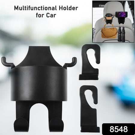 Car Headrest Backseat Organizer 3 In 1 Automotive Cell Phone Drink Cupholder Adapter With Headrest Hooks For Kids And Adults Multifunctional Storage For Car Travel Accessories - LootFaat