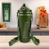 1.5L Stainless Steel Insulated Water Bottle with Straw - Leakproof Thermos