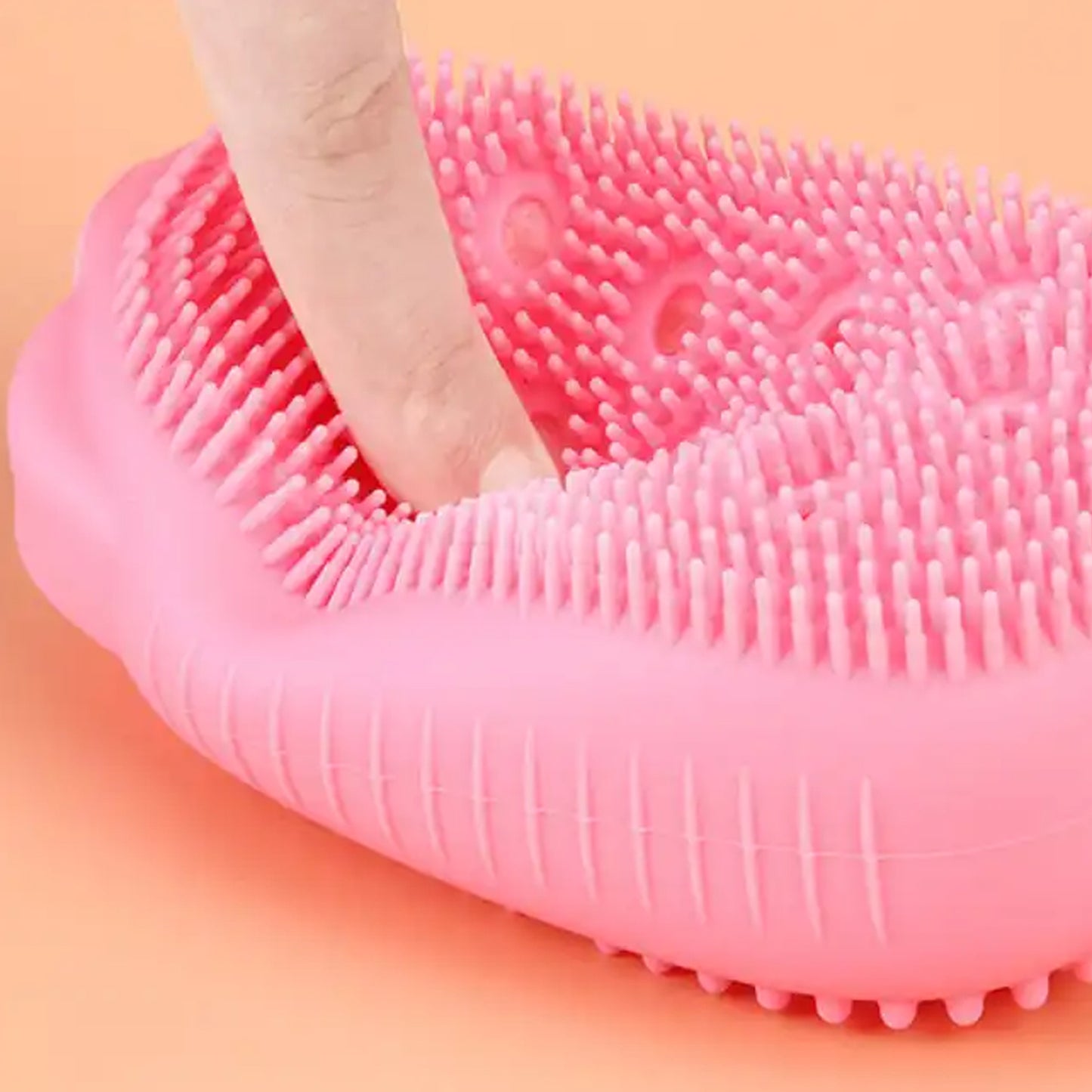 Silicone Super Soft Silicone Bath Brush Double-sided Body Scrubber Brush For Deep Cleasing Exfoliating Ultra-soft Scrubber(1 Pc) - LootFaat