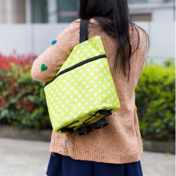 Folding Cart Bags Trolley Shopping Bag For Travel Luggage - LootFaat