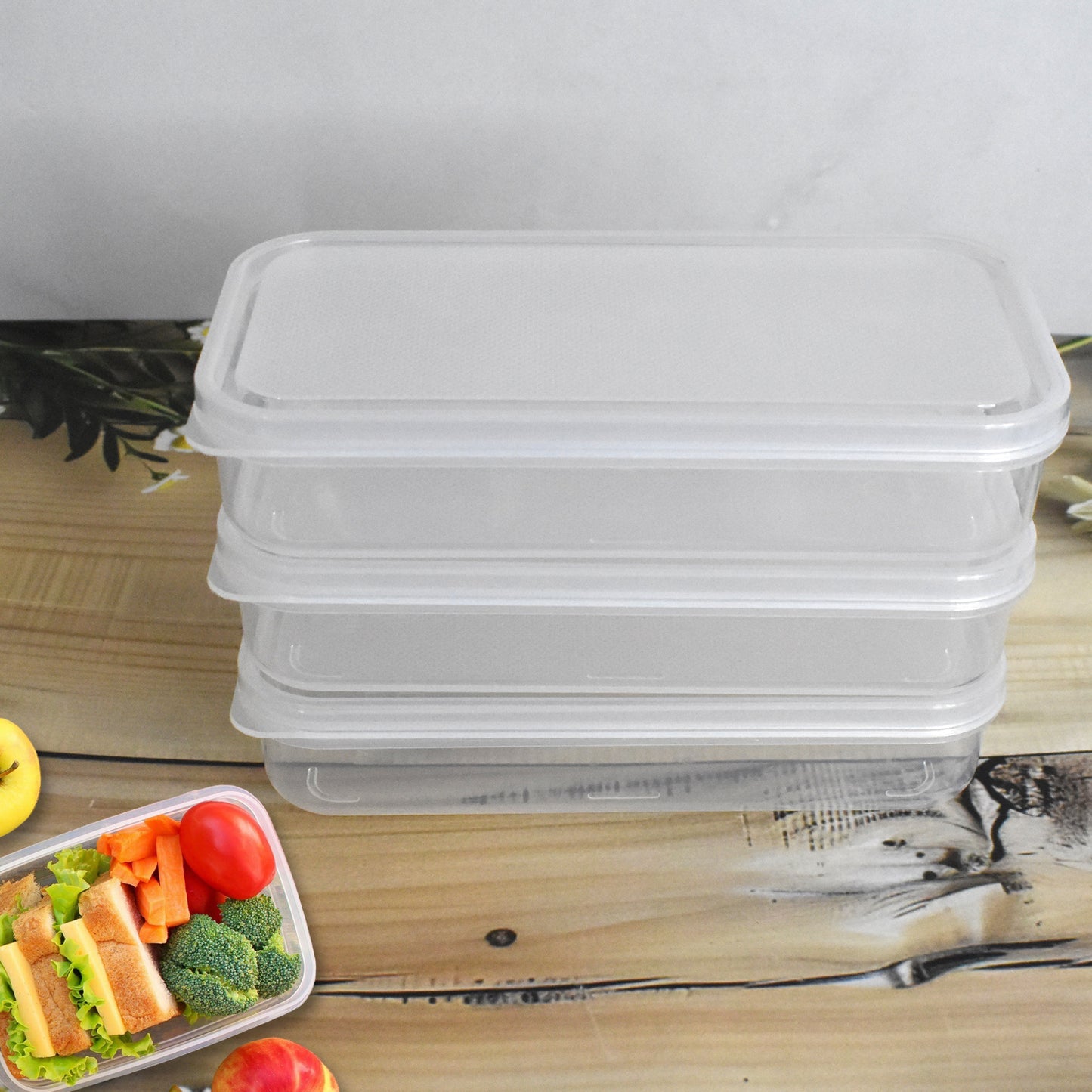 Plastic Square Lunch Box Kitchen Containers Set (3 Pcs Set) - LootFaat