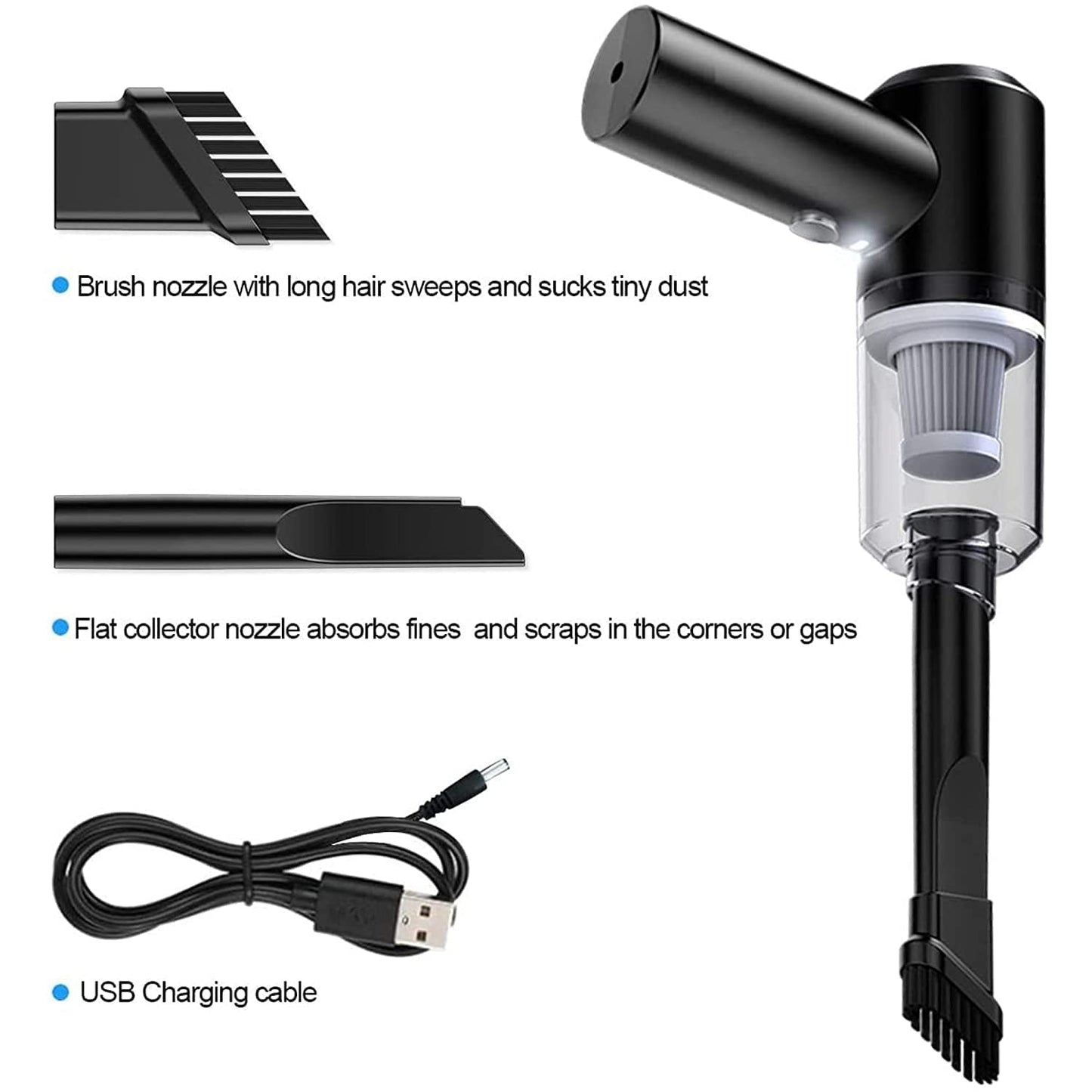 Vacuum Cleaner Dust Collection 2 In 1 Car Vacuum Cleaner 120w High-power Handheld Wireless Vacuum Cleaner Home Car Dual-use Portable Usb Rechargeable - LootFaat