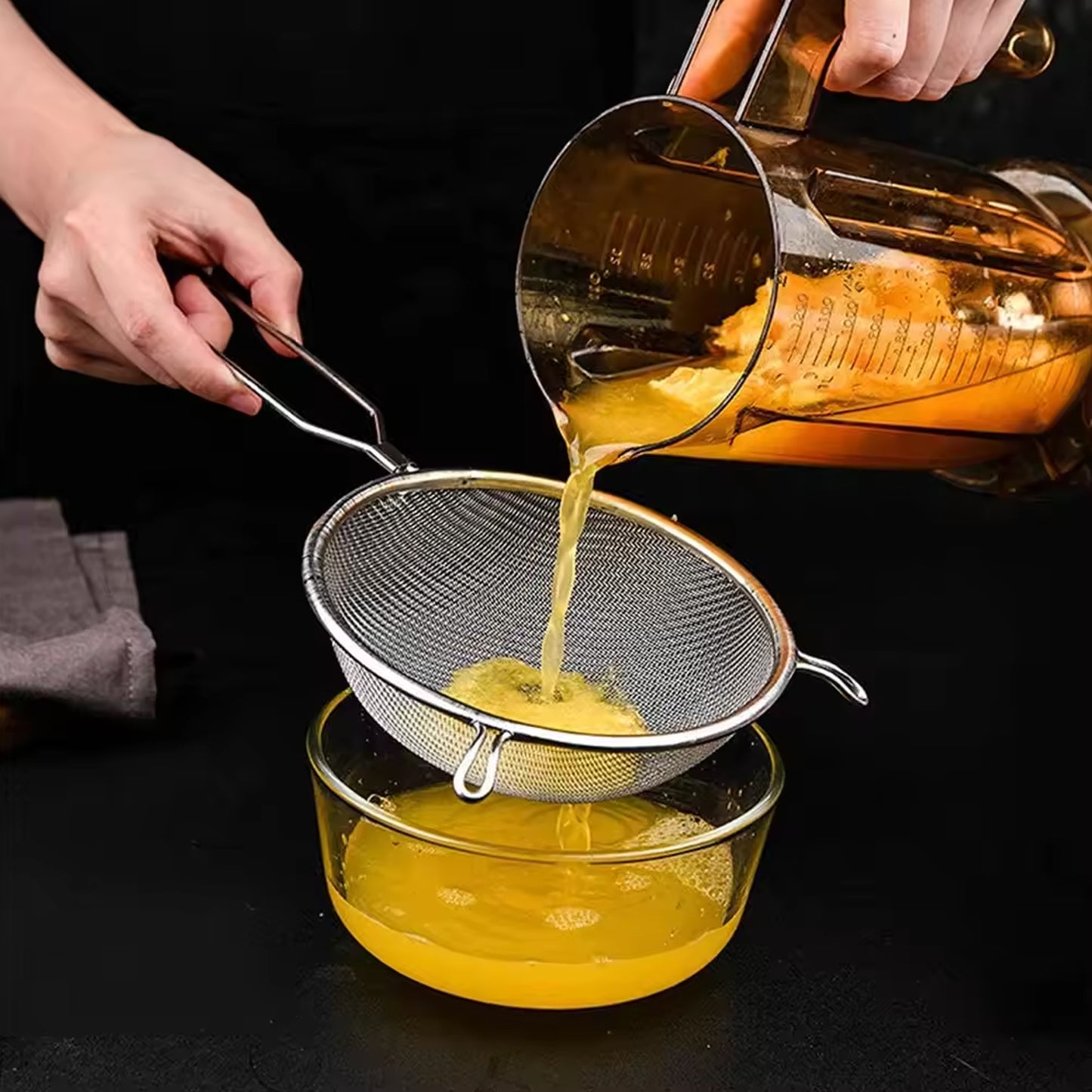 Big Mesh Strainer With Handle Stainless Steel Oil Straine Mesh Sieve Strainer(1 Pc) - LootFaat