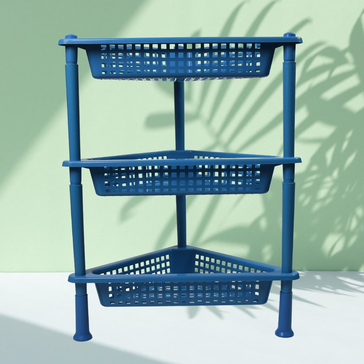 Triangle Storage Plastic 3-tier Rack Shelf For Kitchen Living Room Bathroom Office - LootFaat