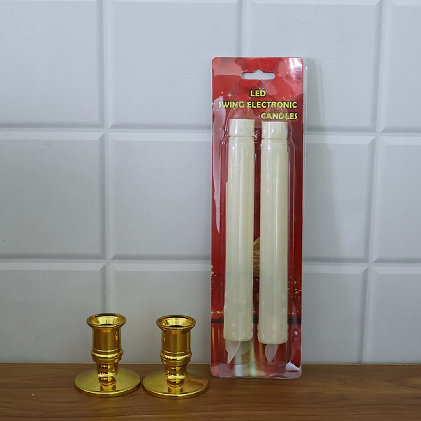 Portable Set of 2 LED Flameless Taper Candles Home - Premium Quality - Best Quality & Value