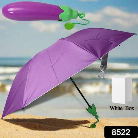 Vegetable Shaped Folding Umbrella Plastic Case Creative Fashion Folding Mini Sun Shade Rain Umbrella Unique Umbrella Sun Uv Protection Cute Design (1 Pc) - LootFaat
