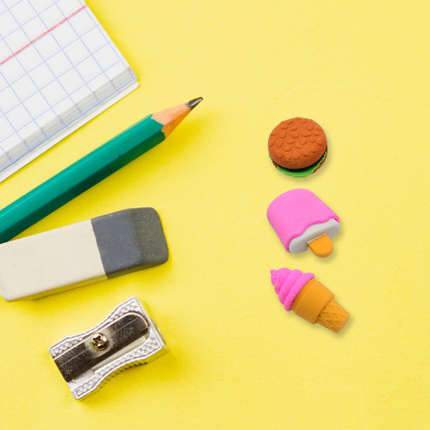 Mix Design Fancy Stylish Colorful Erasers (1 Set 3 Pc Set) - LootFaat