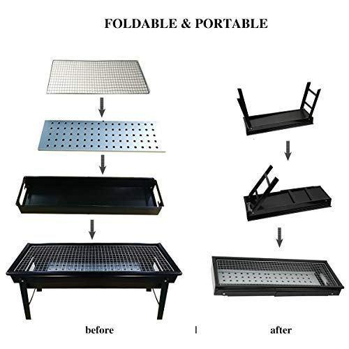 Folding Portable Barbeque Bbq Grill Set For Outdoor And Home - LootFaat
