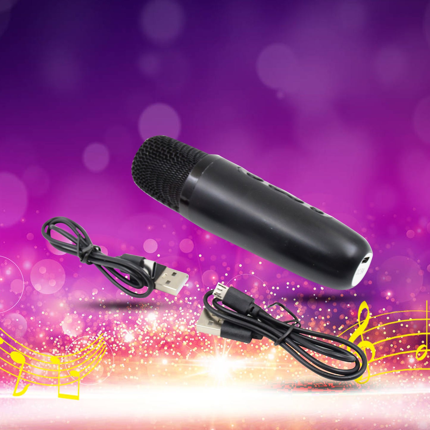 Wireless Bluetooth Speaker 5w High Bass With Wireless Mic Microphone Led Torch Solar Charging Support Usb Adjustable Strap (1 Set) - LootFaat