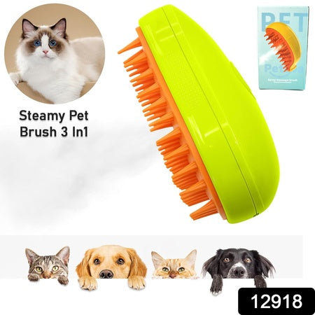 3 In1 Cat Steamy Brush Self Cleaning Steam Cat Brush Cat Steamer Brush For Massage Cat Grooming Brush Pet Hair Removal Comb For Cat And Dog For Removing Tangled And Loose Hair - LootFaat