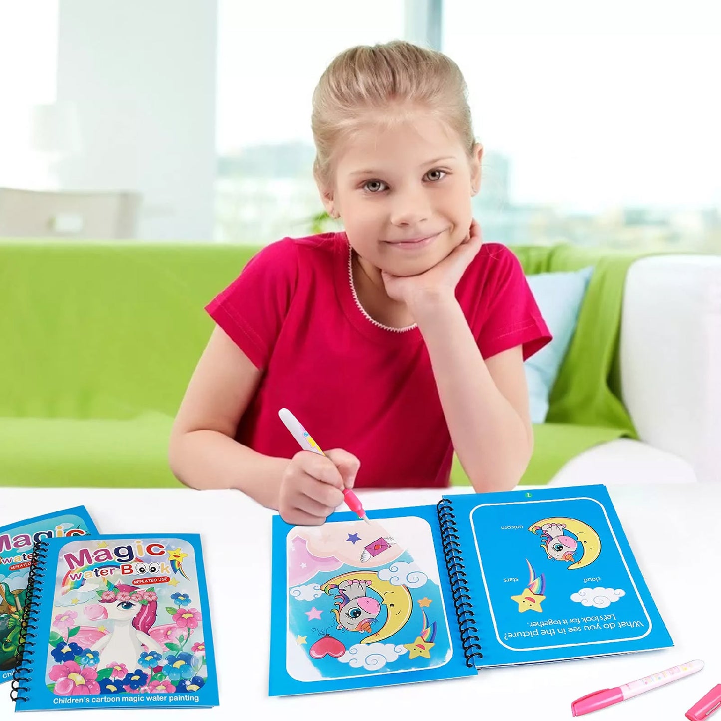Magic Water Quick Dry Book Water Coloring Book Doodle With Magic Pen Painting Board - LootFaat