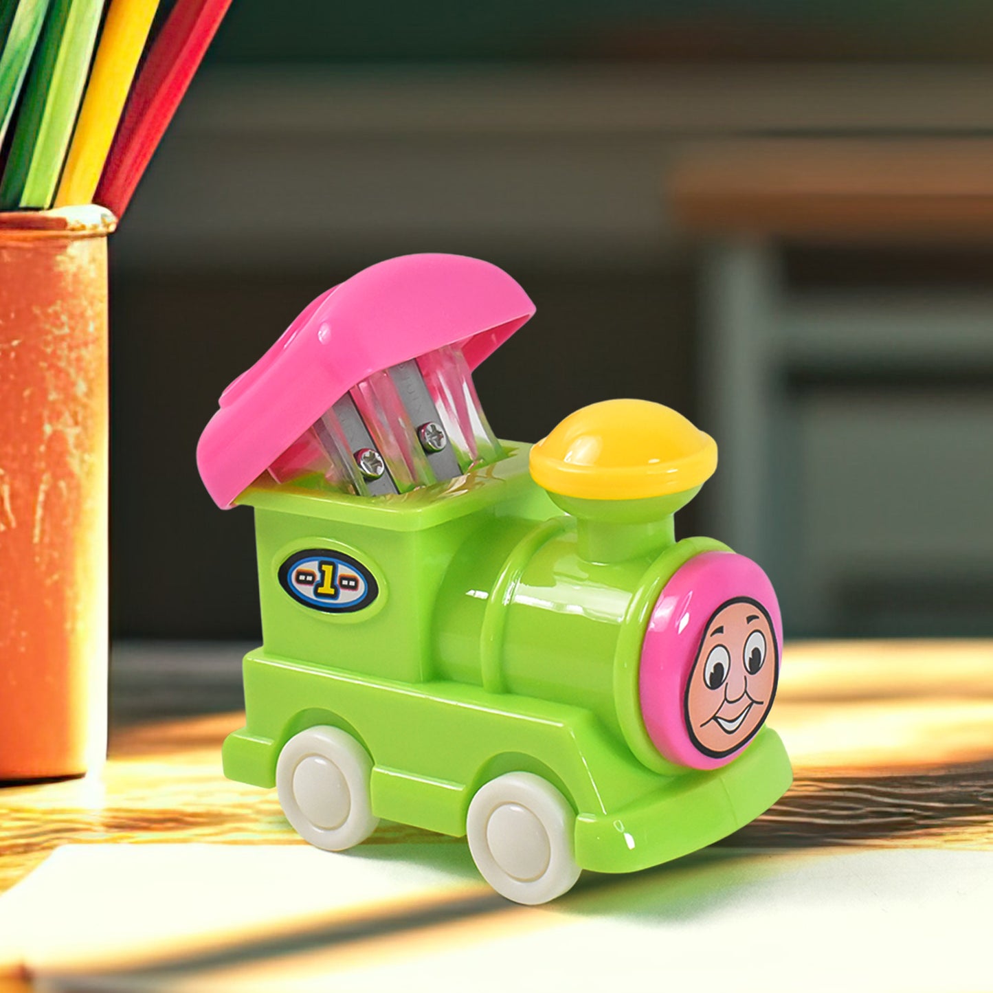 Train Double Hole Pencil Sharpener (1 Pc) - LootFaat