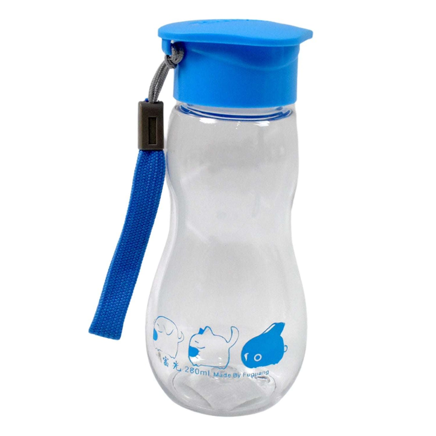 Transparent Travel Portable Water Bottle With Carry Straps (280 Ml 1 Pc) - LootFaat