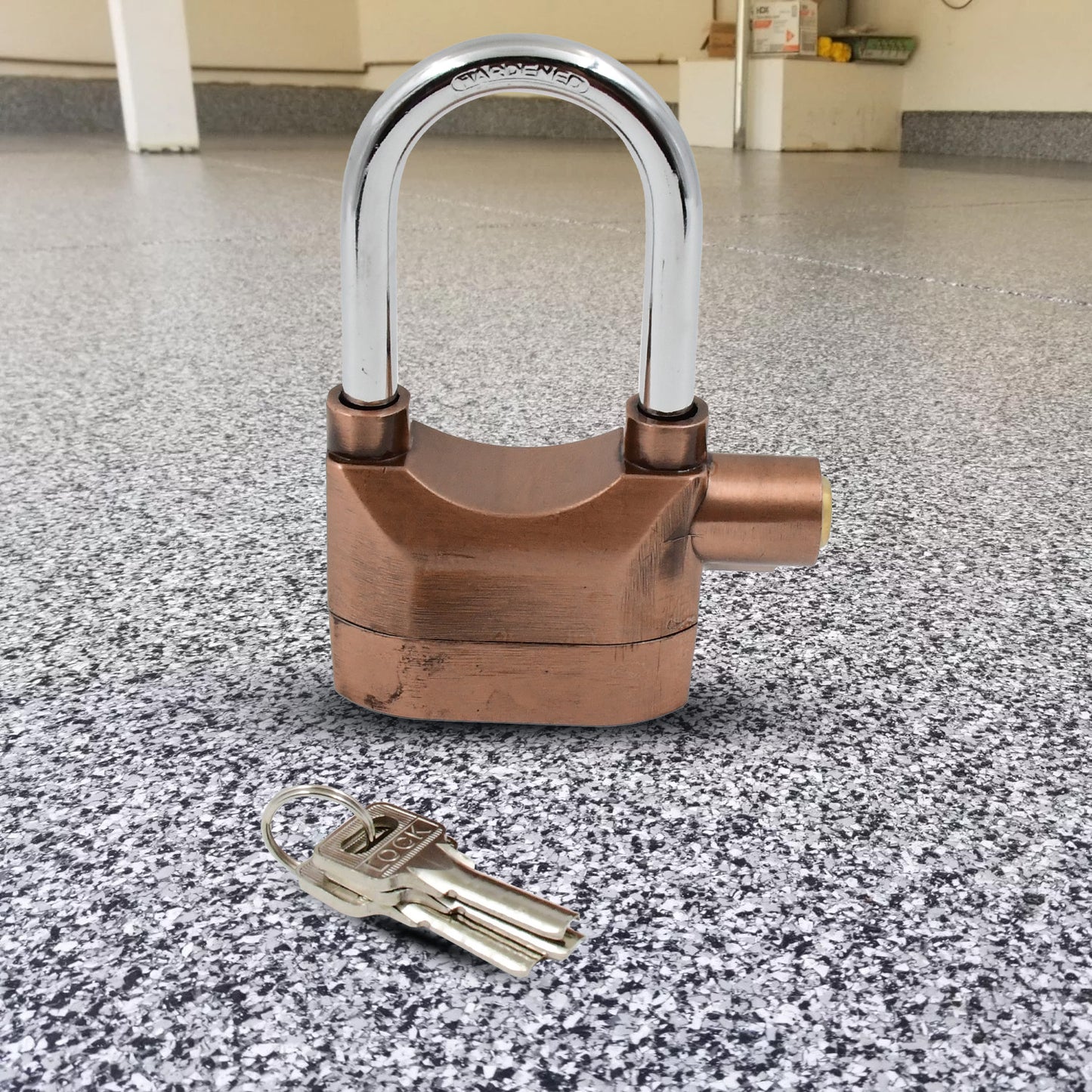 Brown Security Alarm Metallic Lock System With 3 Keys (1 Set) - LootFaat