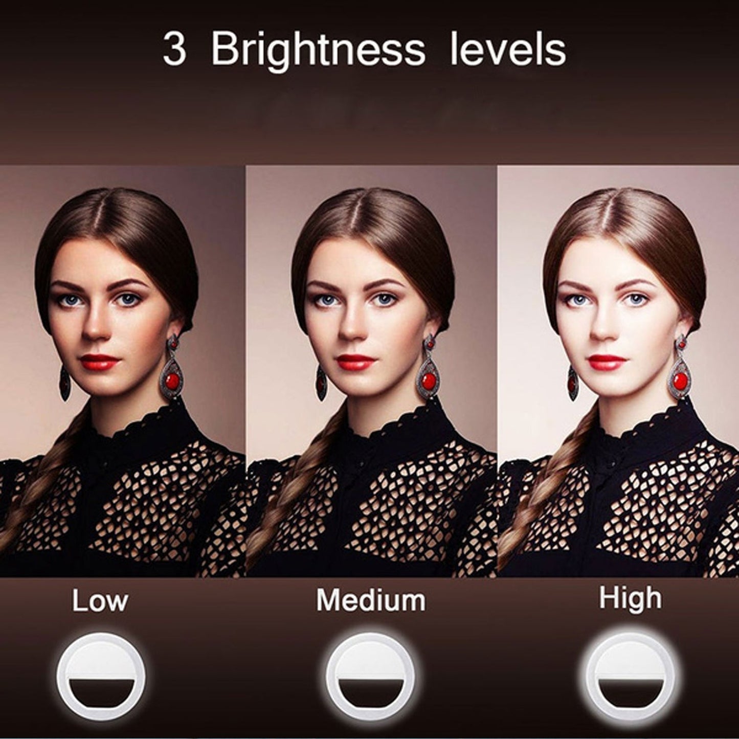 Selfie Ring Light Used For Applying Bright Shade Over Face During Taking Selfies And Making Videos Etc. - LootFaat