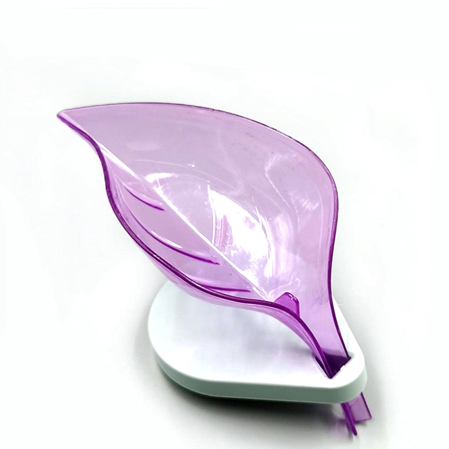 Soap Tray Self Draining Leaf Soap Box Storage Soap Box Rack Leaf Laundry Soap Box With Suction Cup Suitable For Bathroom And Kitchen Plastic Tray Rack (1 Pc) - LootFaat