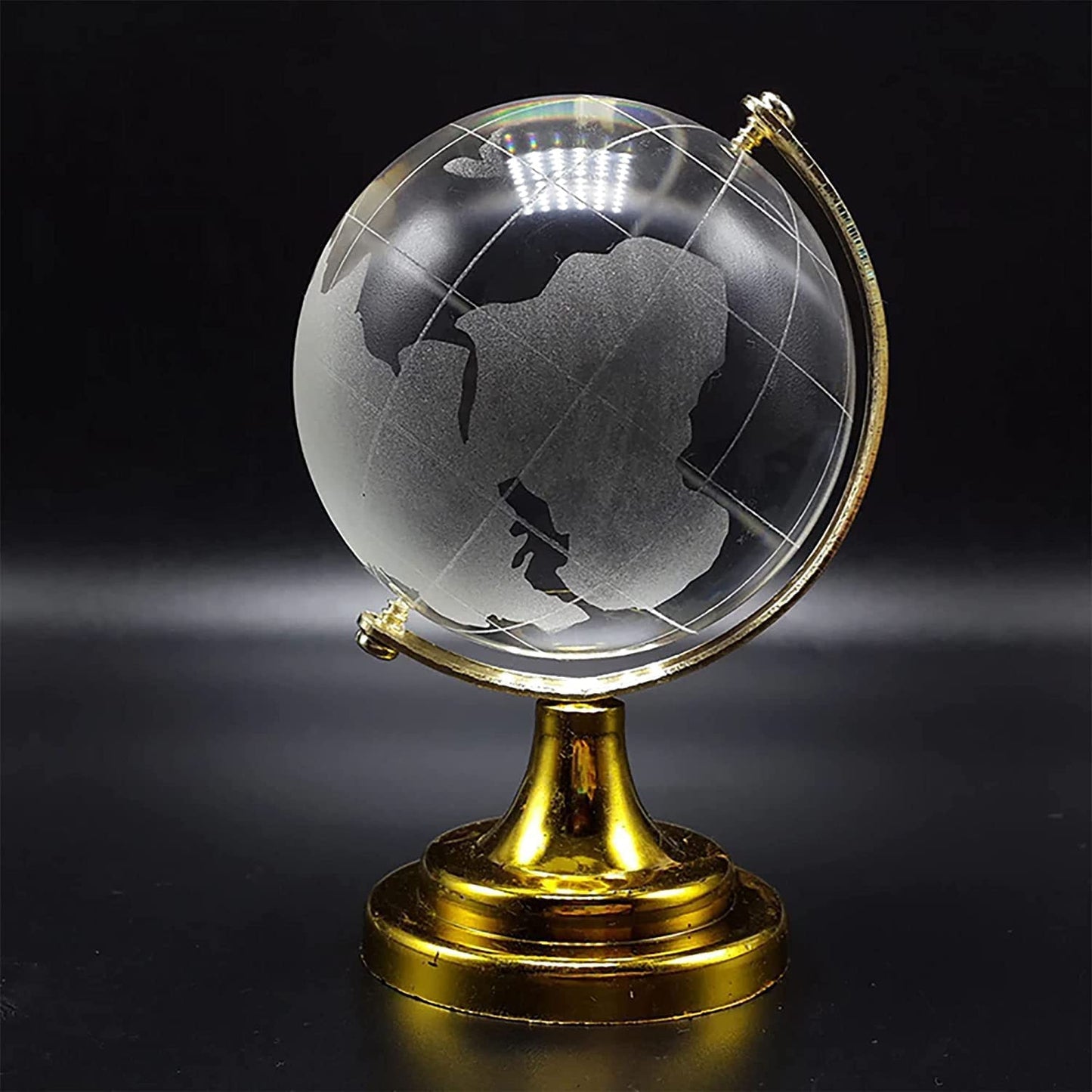 Crystal Globe World Map 50 Mm With Golden Stand (1 Pc) - LootFaat