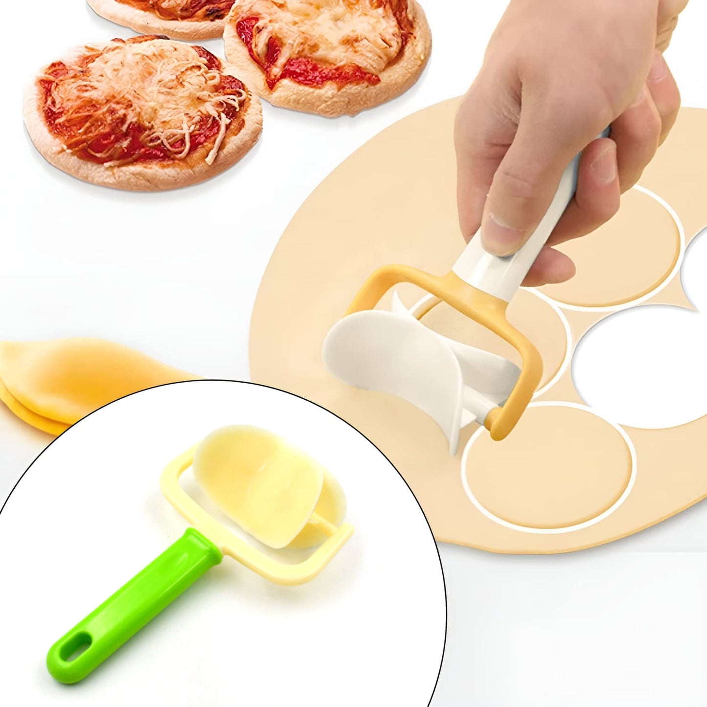 Plastic Round Roll Forming Cutter Cake Ball Tongs And Molds Puri Cutter Roller Machine For Baking Tools (1 Pc Mix Color) - LootFaat
