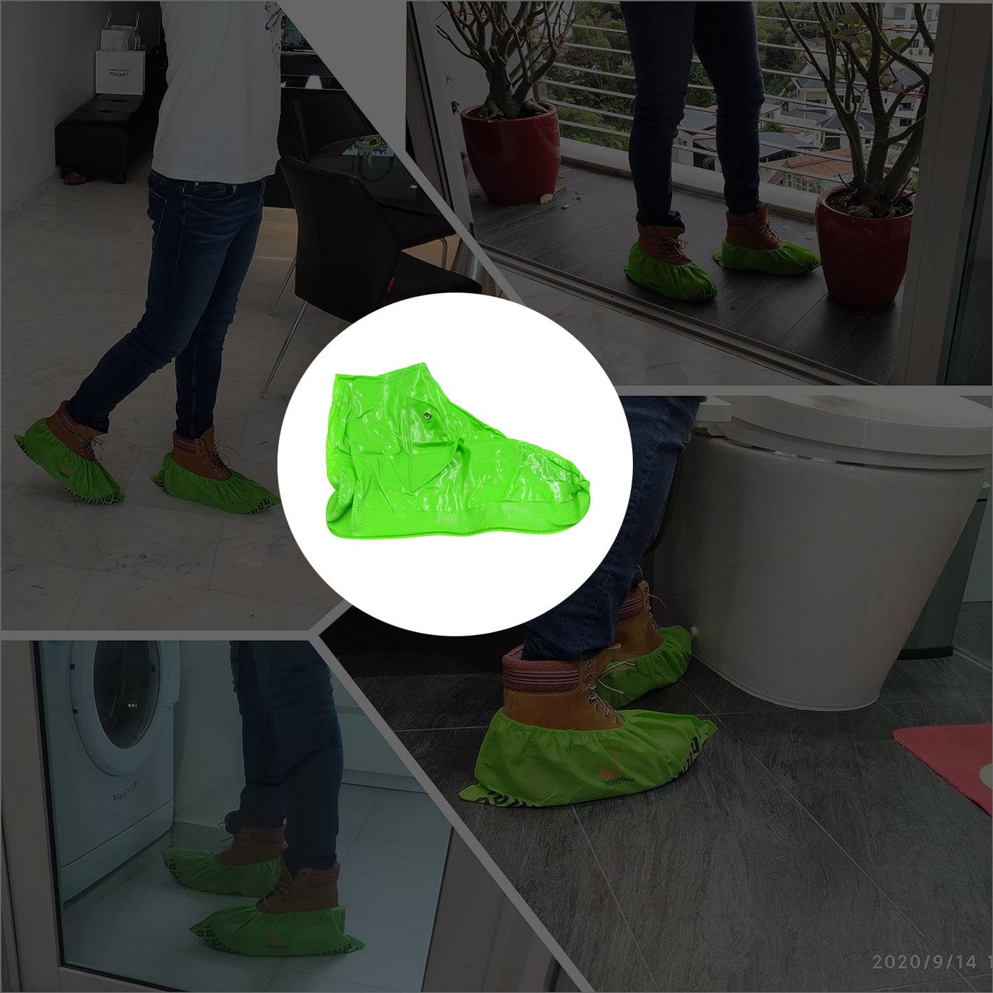 Plastic Shoes Cover Reusable Anti-slip Boots Zippered Overshoes Covers Shoe Laces Waterproof Snow Rain Boots For Kids Adult Shoes For Rainy Season (1 Pair) - LootFaat