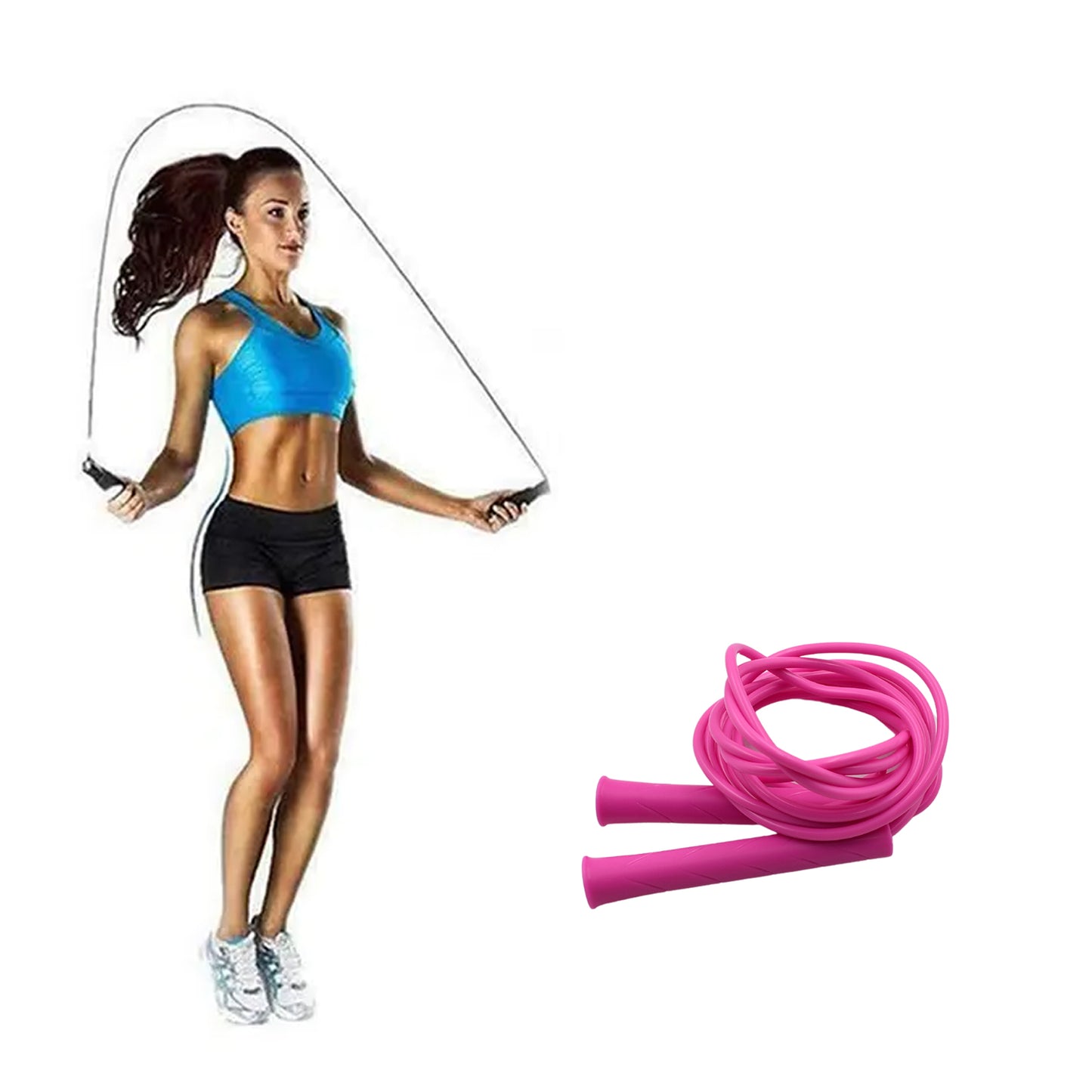 3m Plastic Adjustable Wire Skipping Skip High Speed Jump Rope Cross Fit Fitness Equipment Exercise Workout - LootFaat