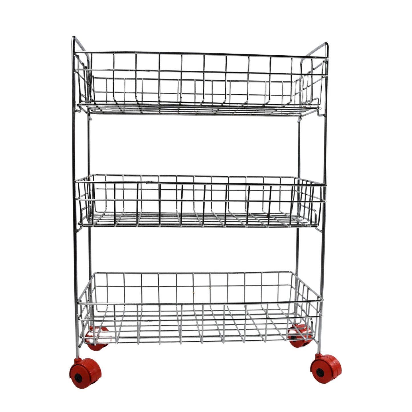 Stainless Steel Fruit Vegetable Stand Kitchen Trolley 3 Tier Kitchen Trolley Fruit Basket Vegetable Stand For Storage Onion Potato Rack For Kitchen Vegetable Rack For Kitchen - LootFaat