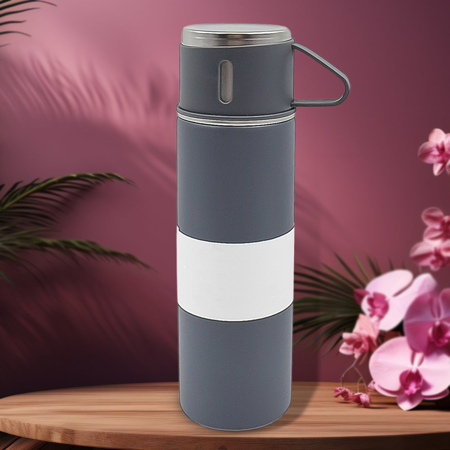 Stainless Steel Vacuum Insulated Water Bottle With Coffee Tea Mug (500 Ml) - LootFaat