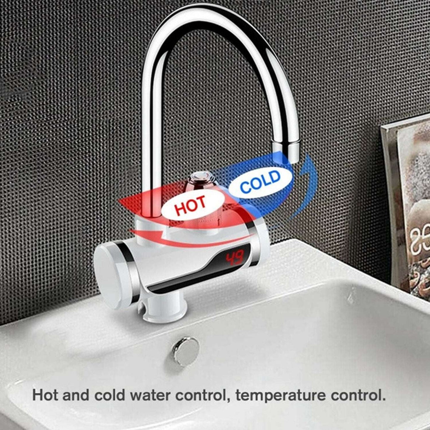 Stainless Steel Led Digital Display Instant Heating Electric Water Heater Faucet Tap - LootFaat