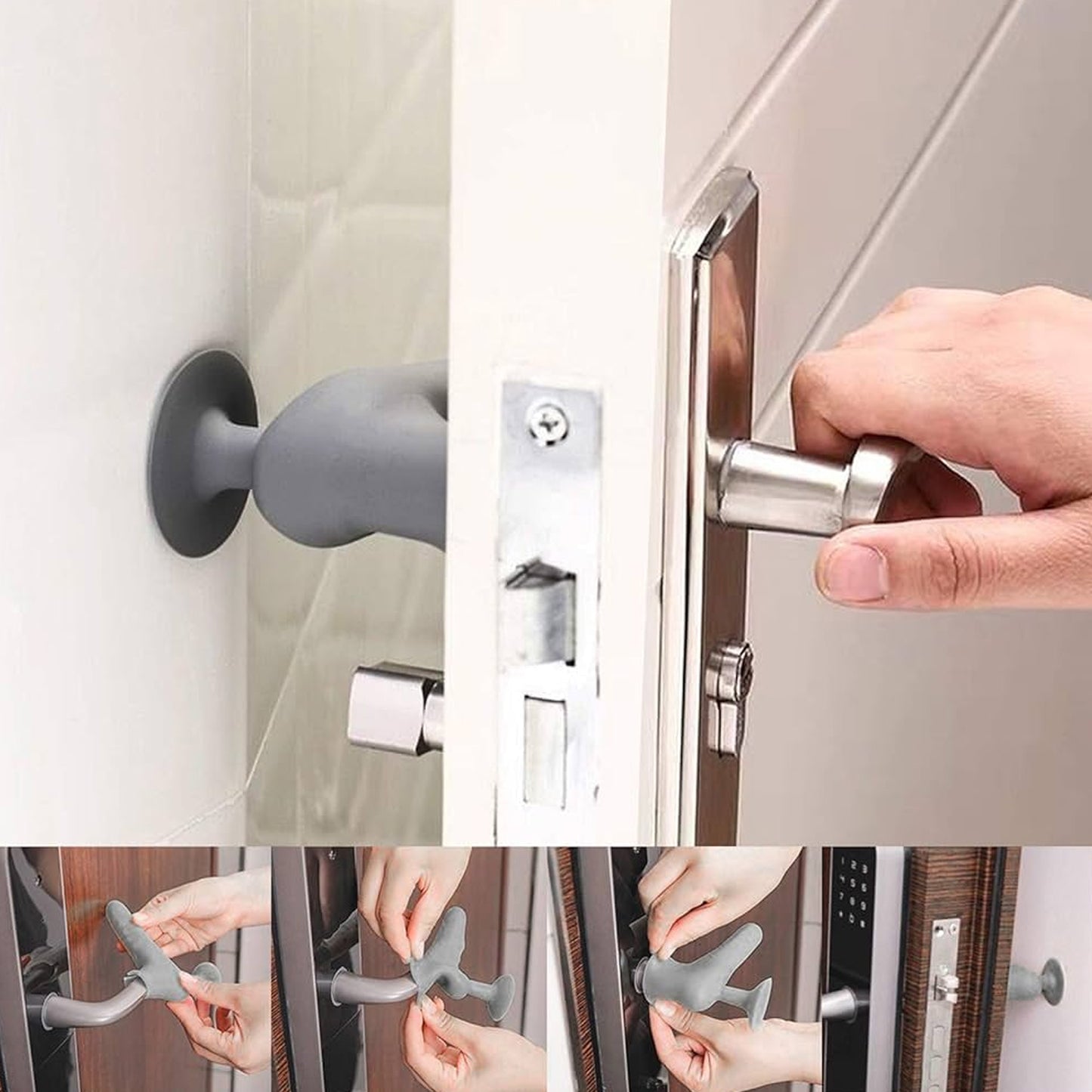 Silicone Door Handle Cover With Suction Cup (1 Pc) - LootFaat
