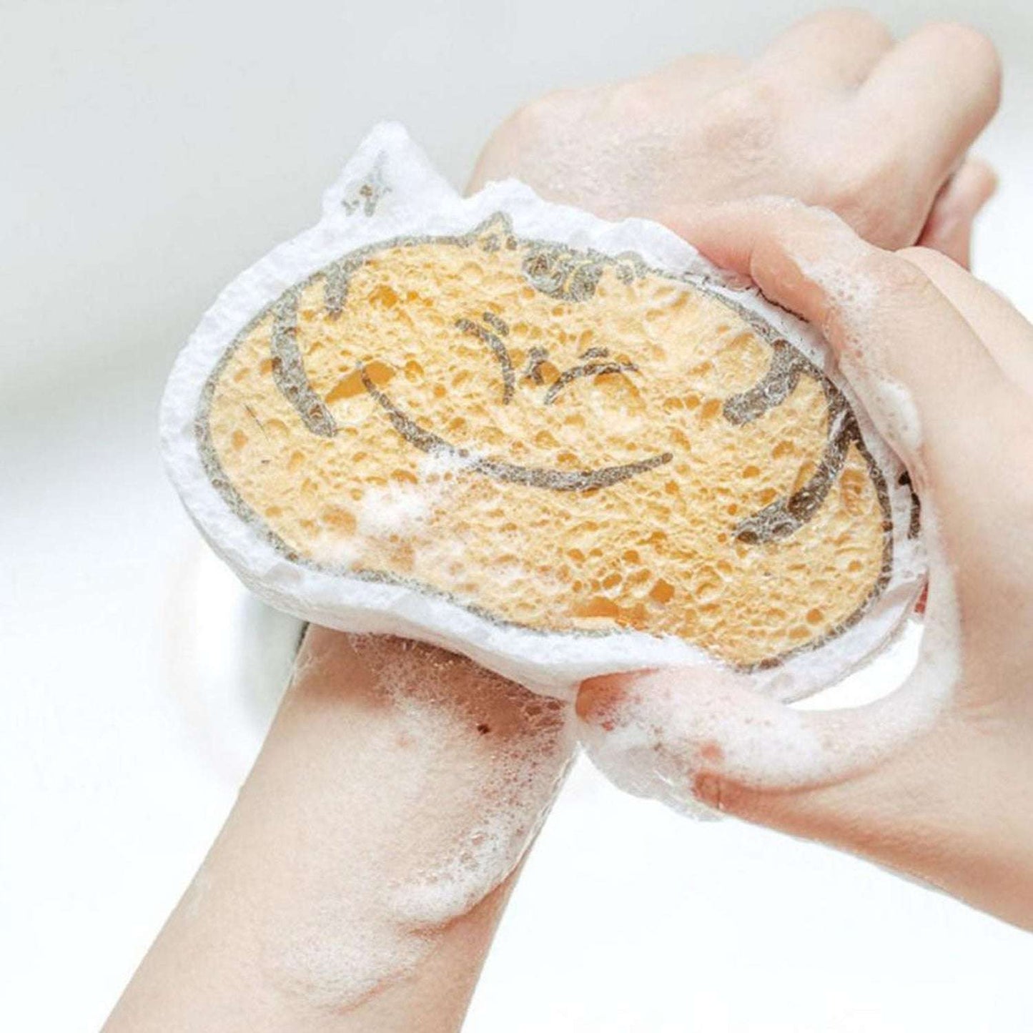Compressed Wood Pulp Sponge. Creative Cartoon Design Scouring Pad Dishwashing Absorbing Pad. Kitchen Cleaning Tool. - LootFaat