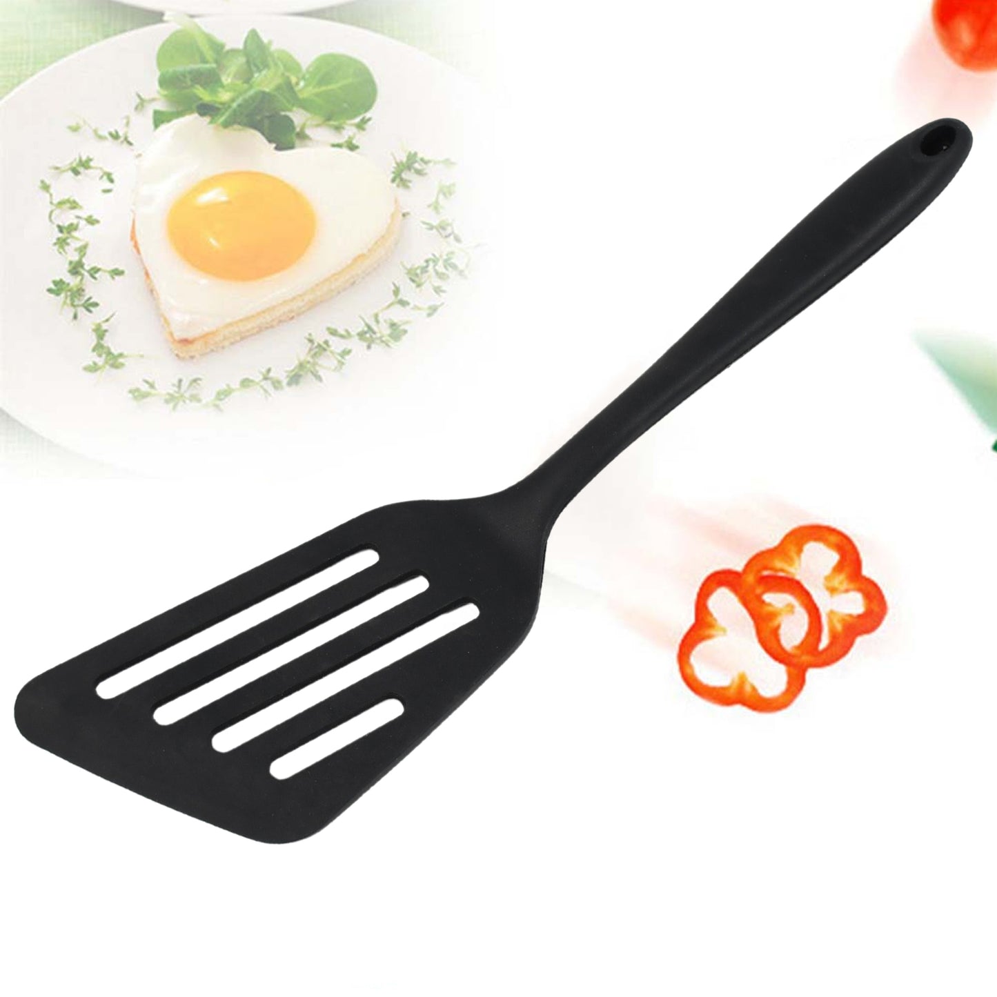 Silicon Non-stick Heat Resistant Kitchen Turner Premium Turner ( 1pc ) - LootFaat