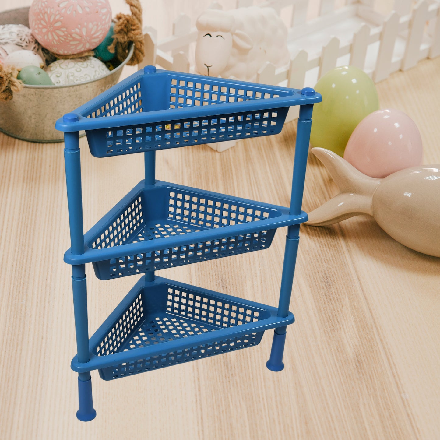 Triangle Storage Plastic 3-tier Rack Shelf For Kitchen Living Room Bathroom Office - LootFaat
