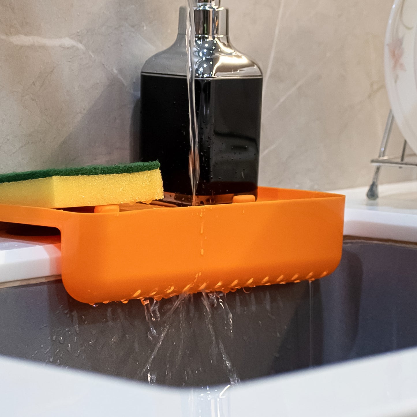 Multi Functional Drainer Shelf Sink Storage Holder Sink Colander Strainer Basket (1 Pc) - LootFaat
