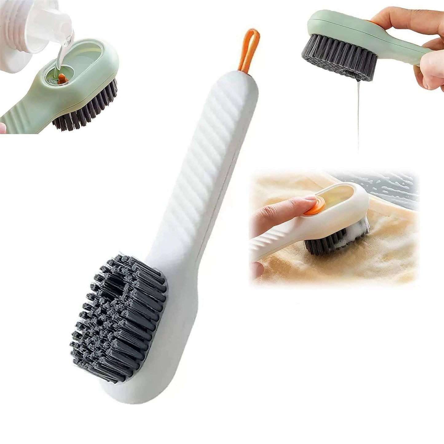 Multifunctional Scrubbing Brush With Liquid Soap Dispenser Cleaning Brush With Liquid Soap Dispenser Shoe Brush For Cleaning Cloth Cleaning Brush With Handleliquid Shoe Brush For Shoe Clothes (1 Pc) - LootFaat