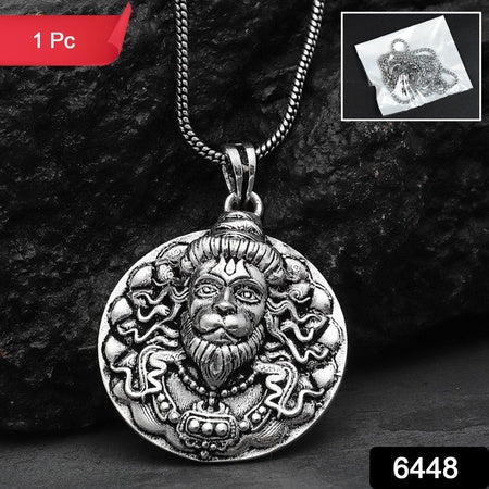 Hanuman Facelocket With Chain Pendant Necklace Chain (1 Pc) - LootFaat