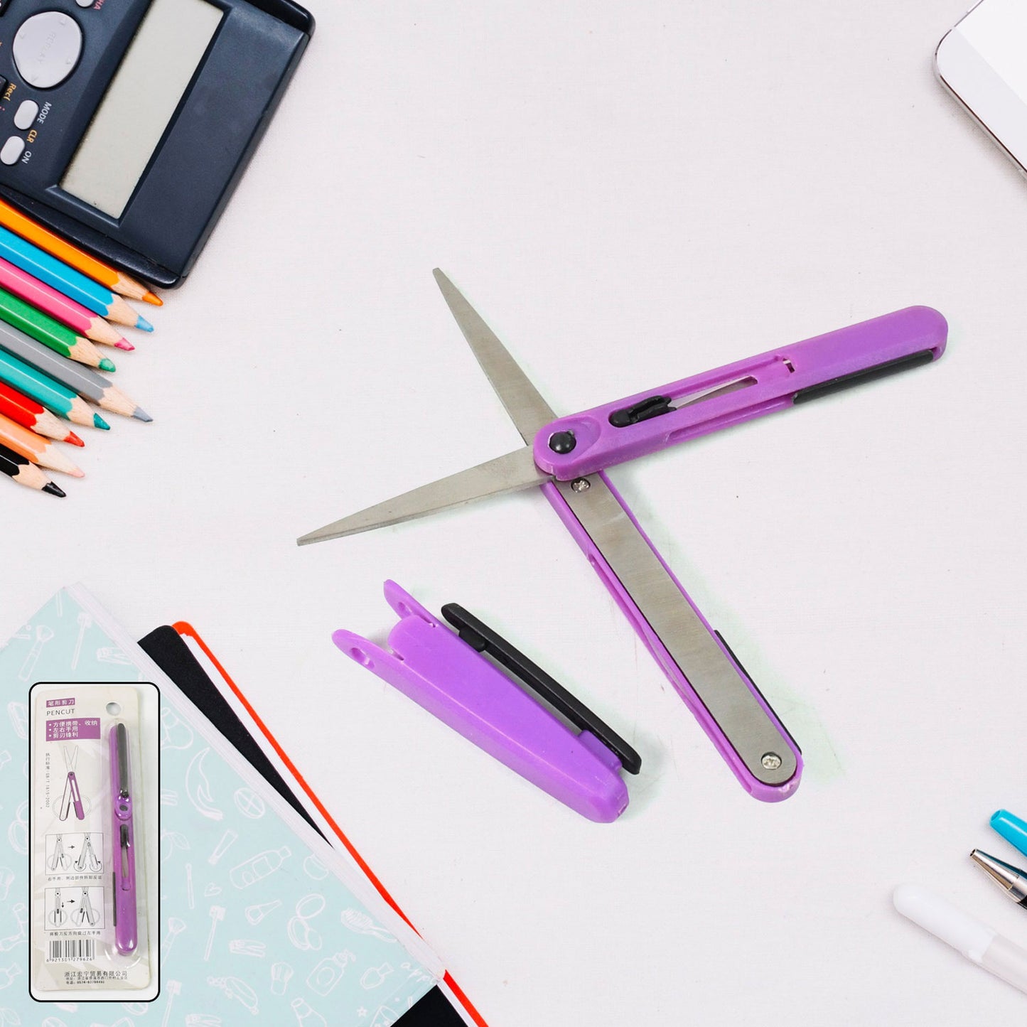 Pen Cut Compact Scissors In Pen Format Pen-style Portable Travel Scissors (1 Pc) - LootFaat
