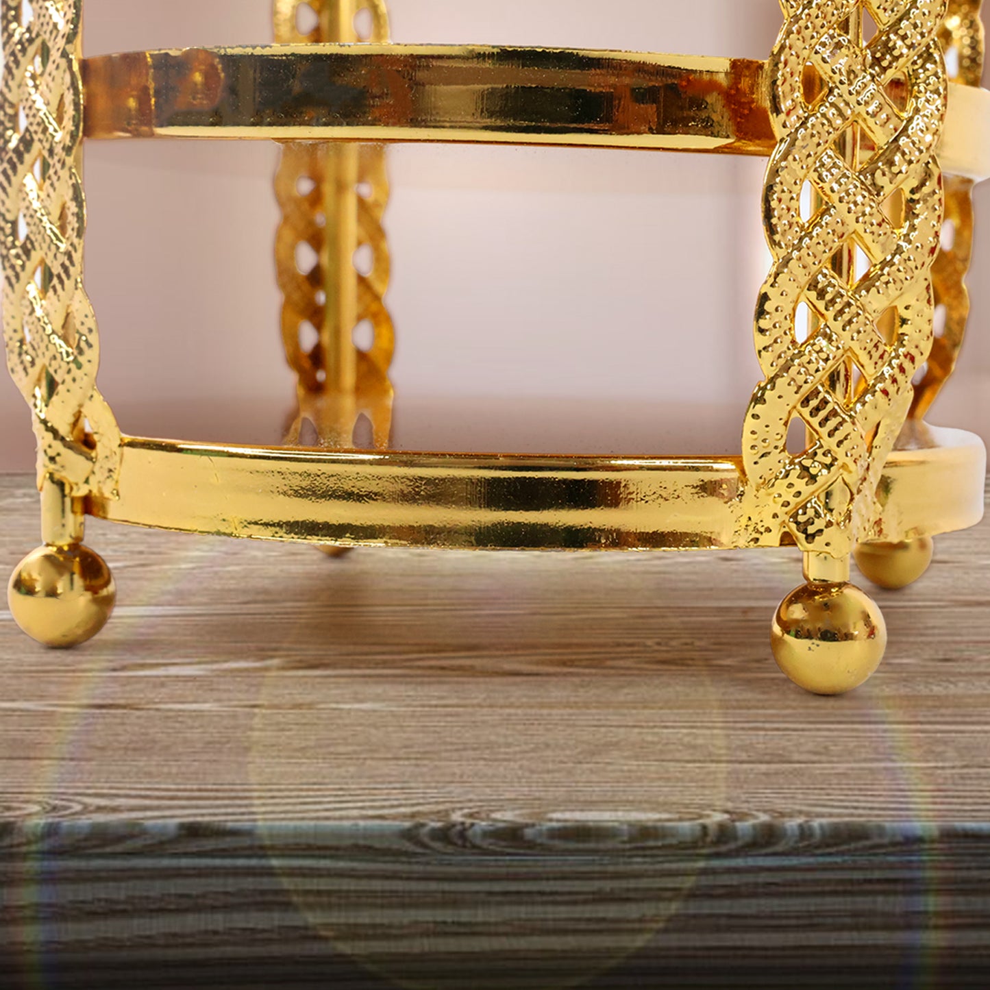 Multipurpose Golden Metal Candle Stand Showpiece (1 Pc) - LootFaat