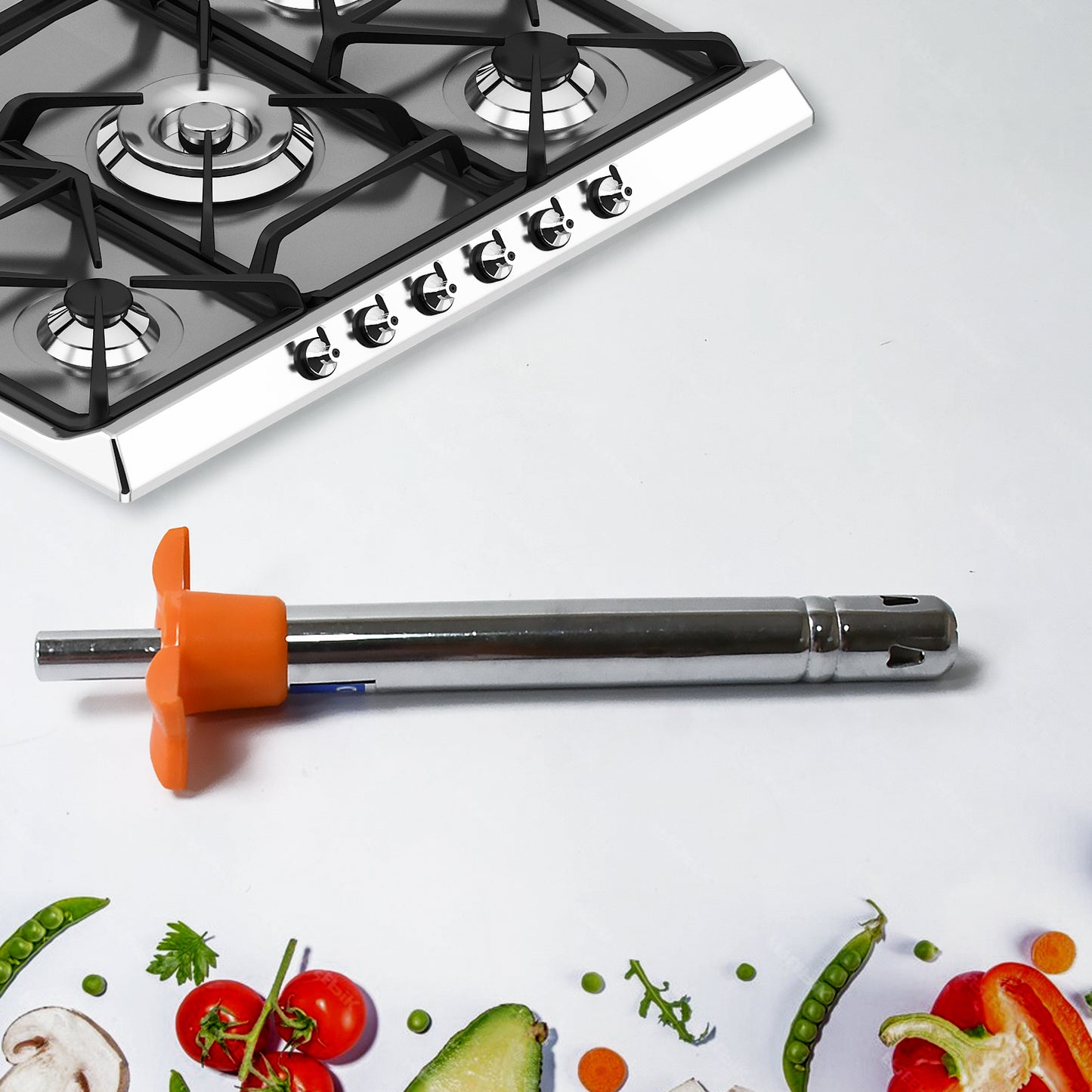 2 In 1 Kitchen Combo Lighter Stainless Steel Durable Gas Lighter With Vegetable Cutter Peeler For Kitchen Steel Gas Lighter (2 Pc Set) - LootFaat