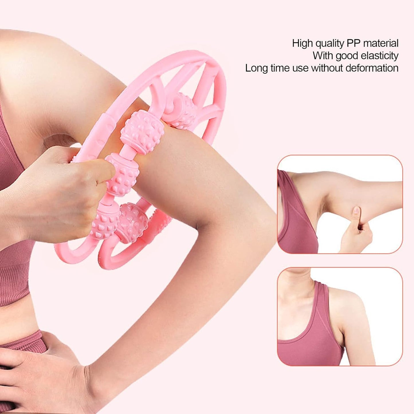 Muscle Massage Roller 8 10 Wheels Relieve Soreness Leg Muscle Roller Fitness Roller Muscle Relaxer Massage Roller Ring Clip All Round Massaging Uniform Force Elastic Pp Drop Shaped For Home Use (1 Pc) - LootFaat
