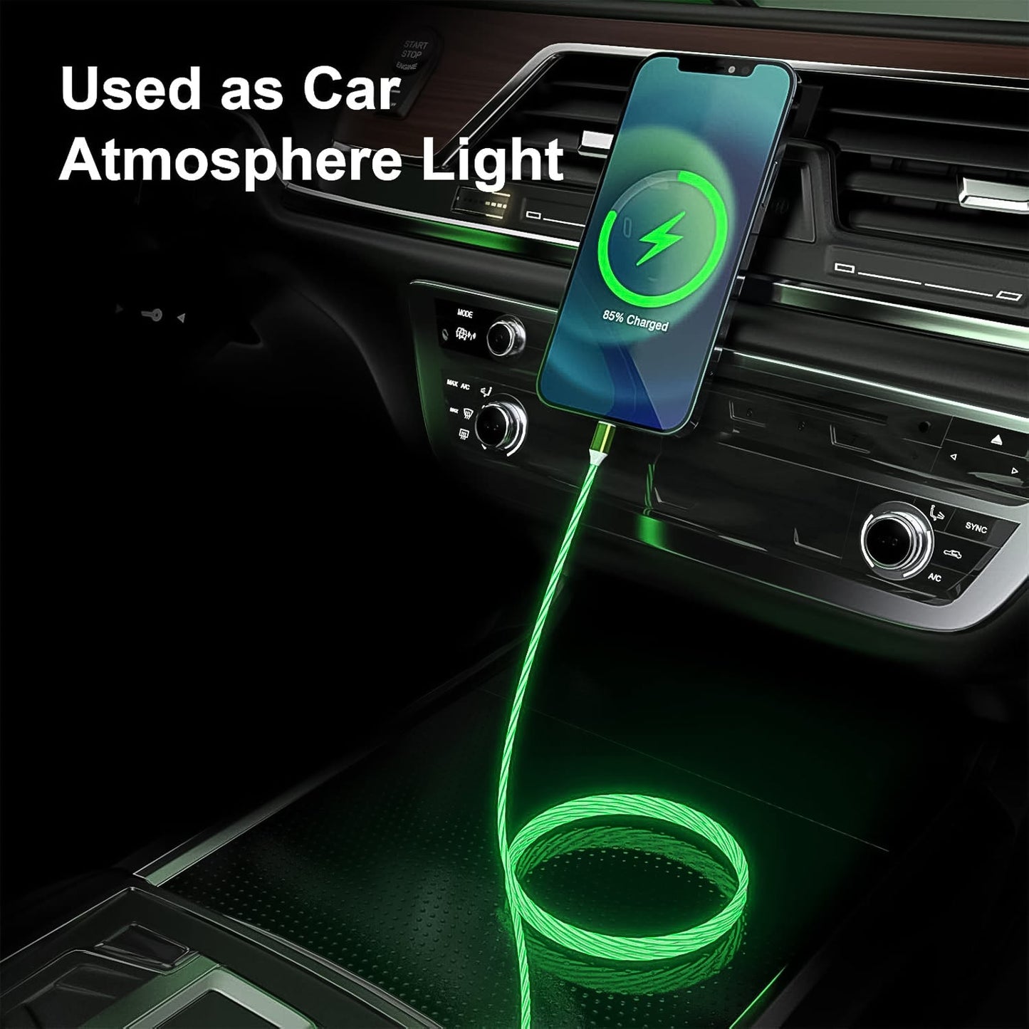 3 In 1 Charging Cable Light Up Fast Charger Multi Charging Cable (1 Pc) - LootFaat